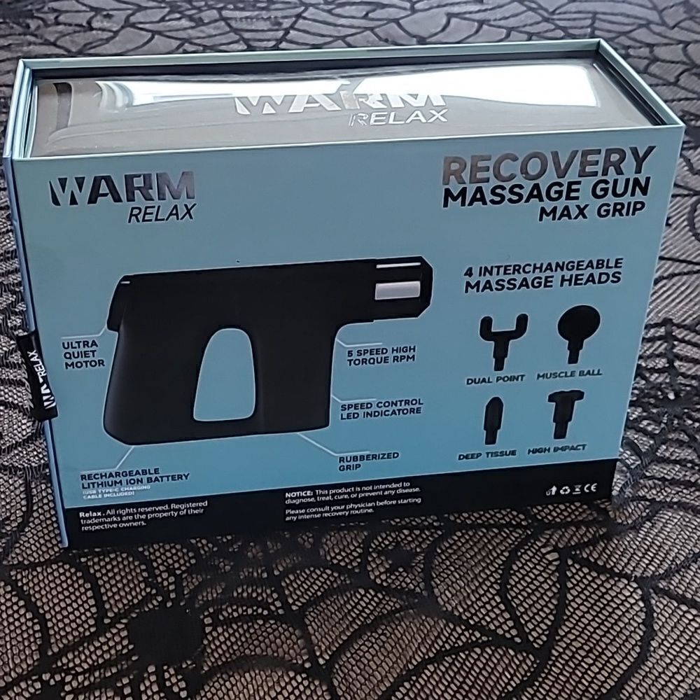 NEW Warm Relax Recovery Massage Gun Max Grip